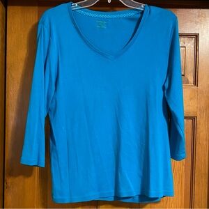 Blue 3/4 Sleeve Blouse